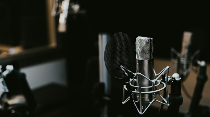 Studio microphone with a pop filter